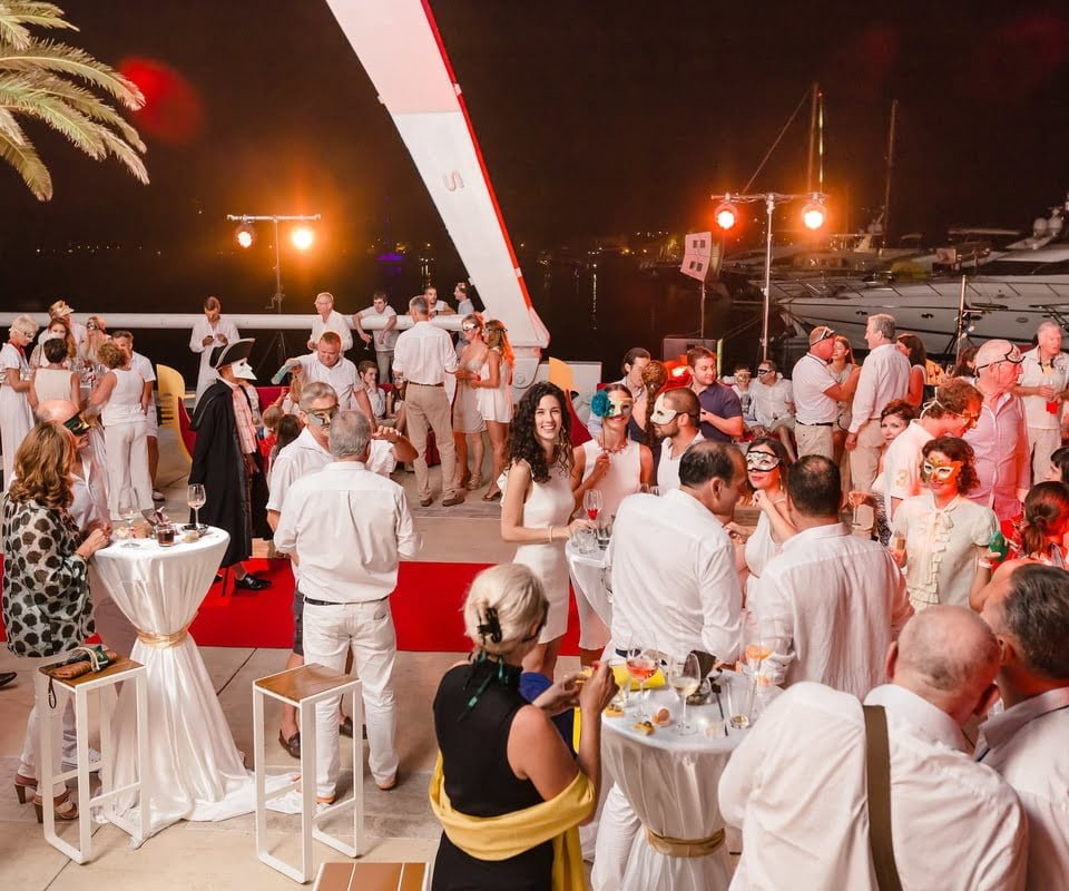People celebrating vatican city at Porto Montenegro