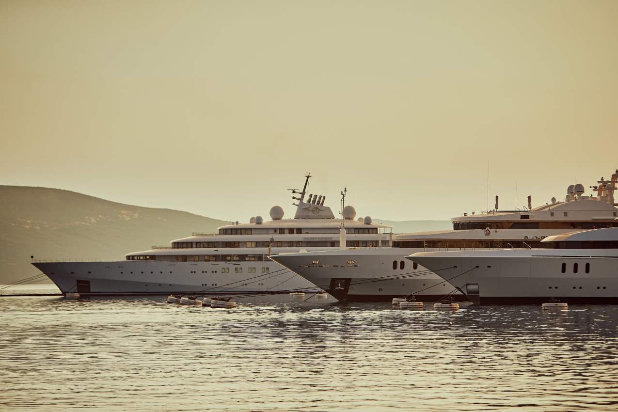3 yachts in the sea