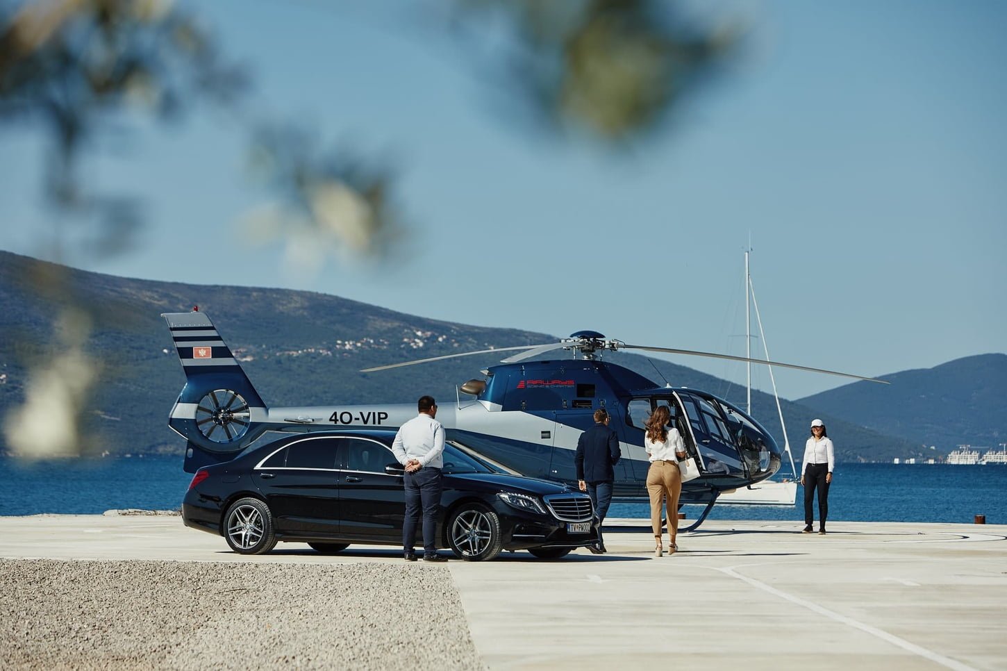 Helicopter landing in Montenegro