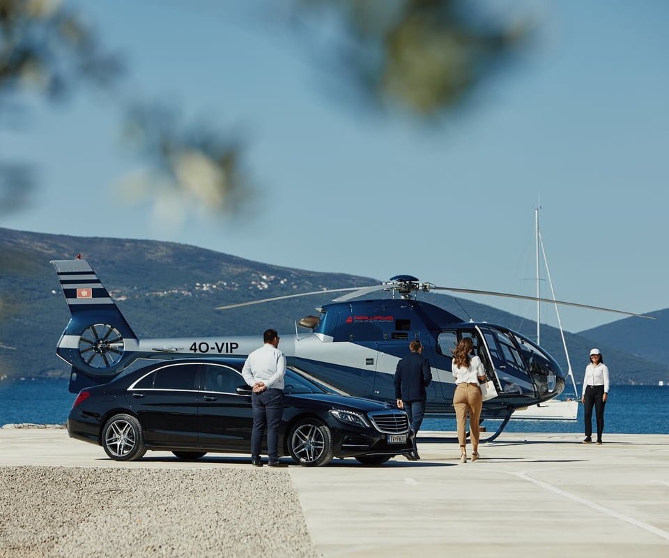 Helicopter landing in Montenegro