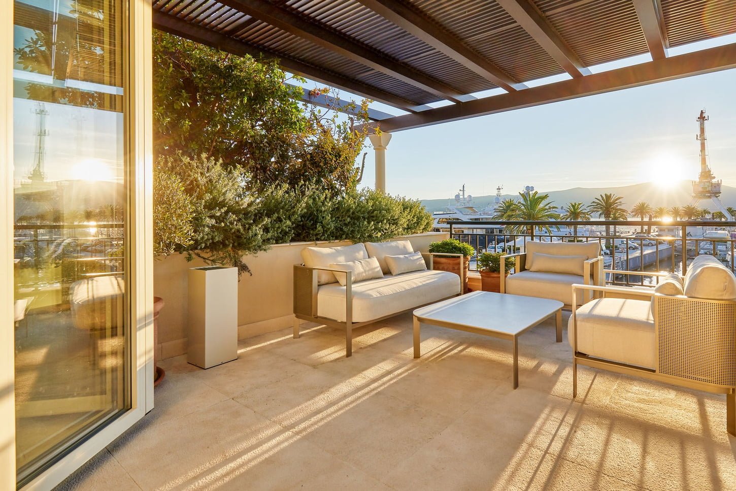 Comfortable balcony with a sea view