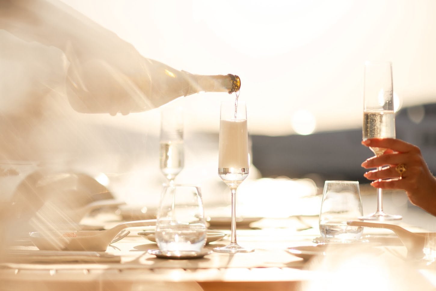 Champagne being poured