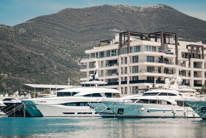 Yachts in marina