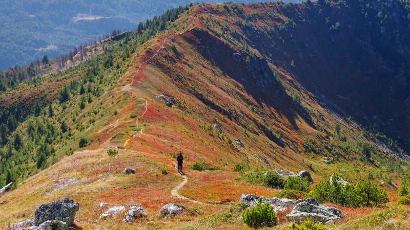 Man hiking in the mountain