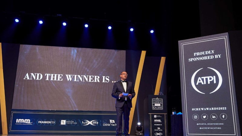 Man in the suite on the stage