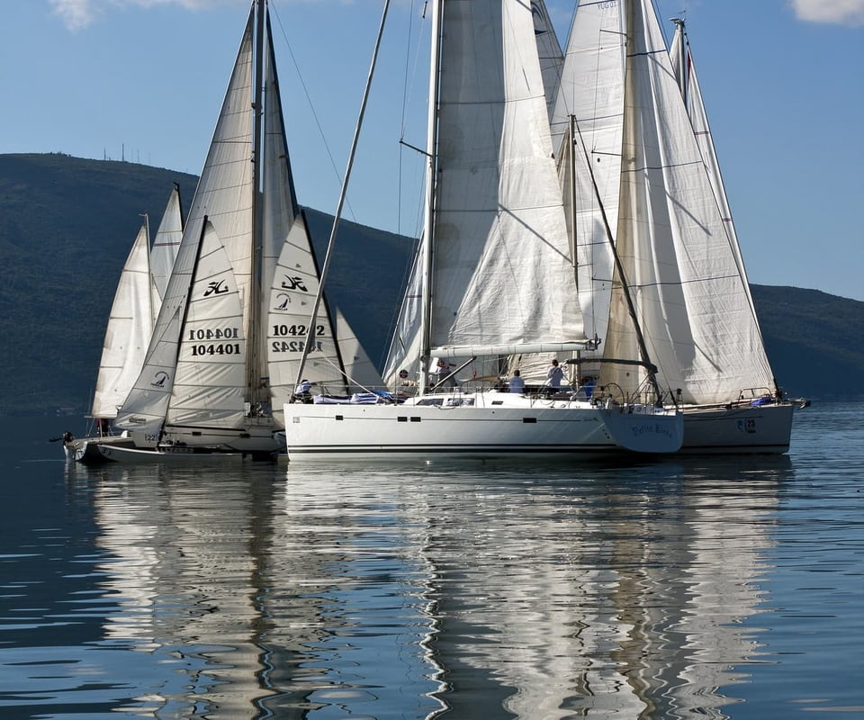 Boats sailing in the Montenegro waters