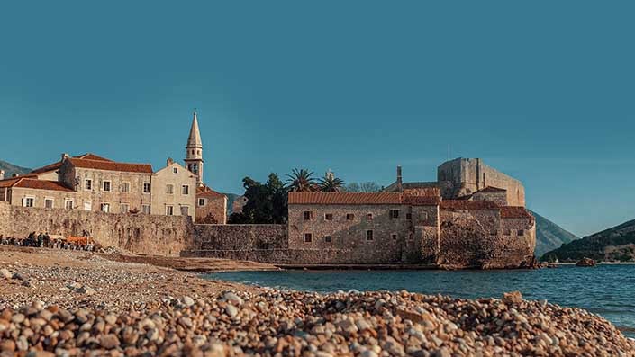 Beach near old town budva