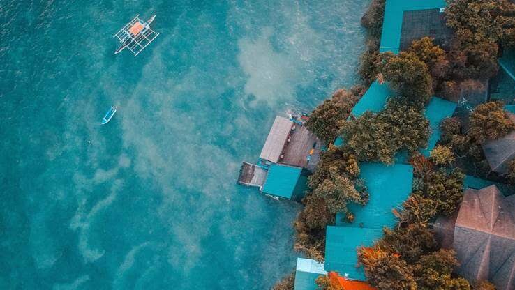 Blue waters coastline