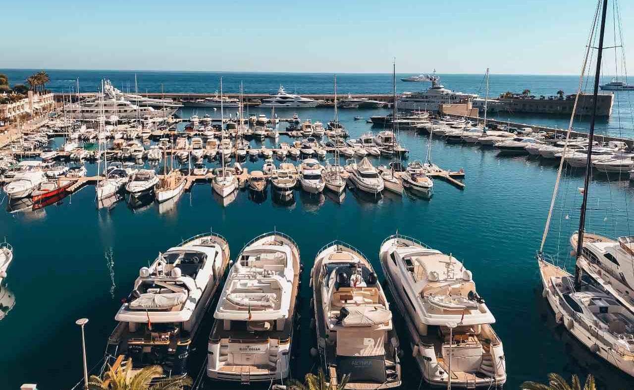 Boats in marina