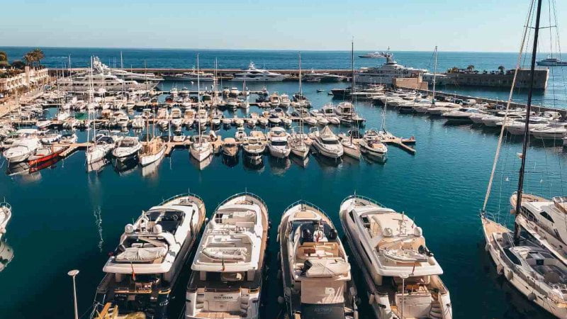 Boats in marina