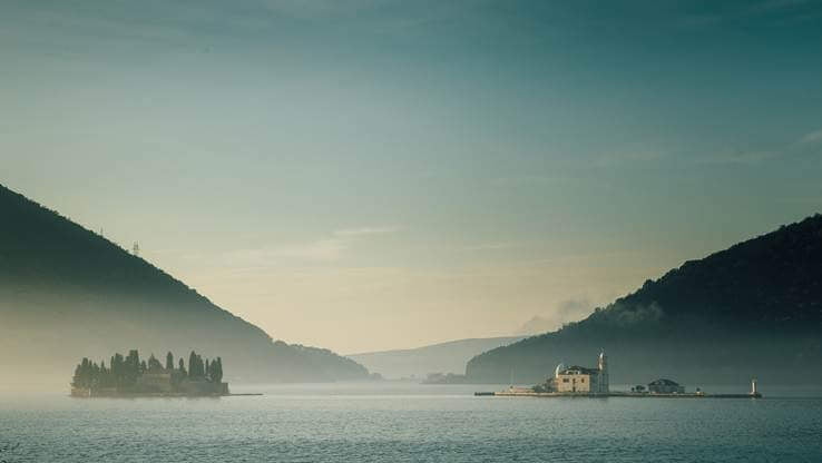 Bay with two islands
