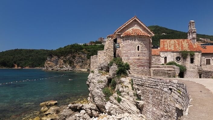 old stone house at the sea