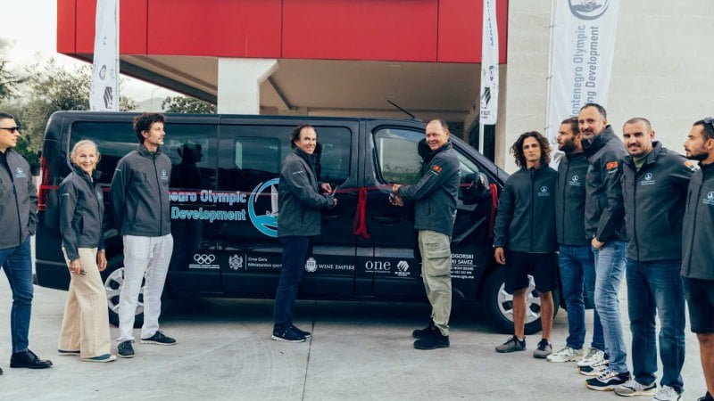 Group of people in front of the van