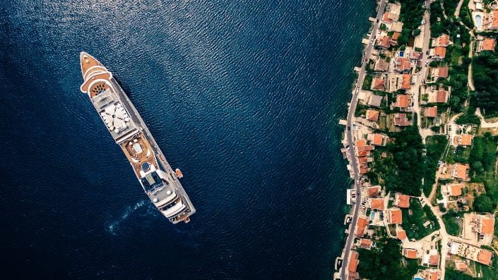 Cruise ship in the Bay of Kotor