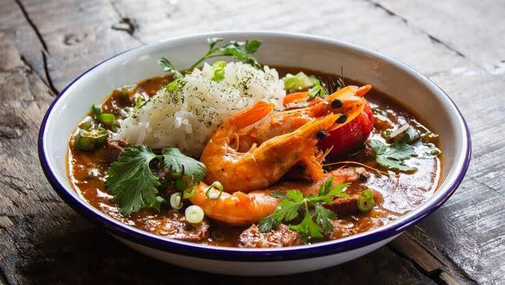 dish with shrimps