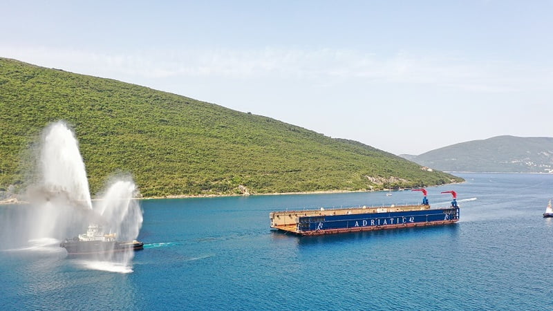Boat in front of water dock