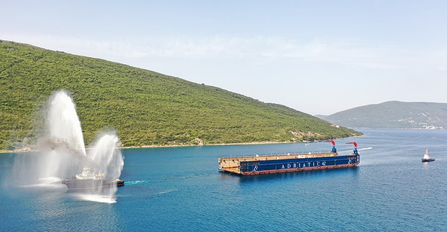Boat in front of water dock