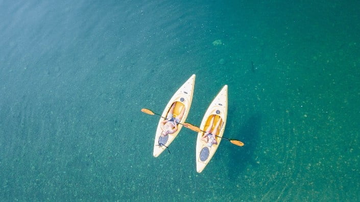 Enjoying in boats