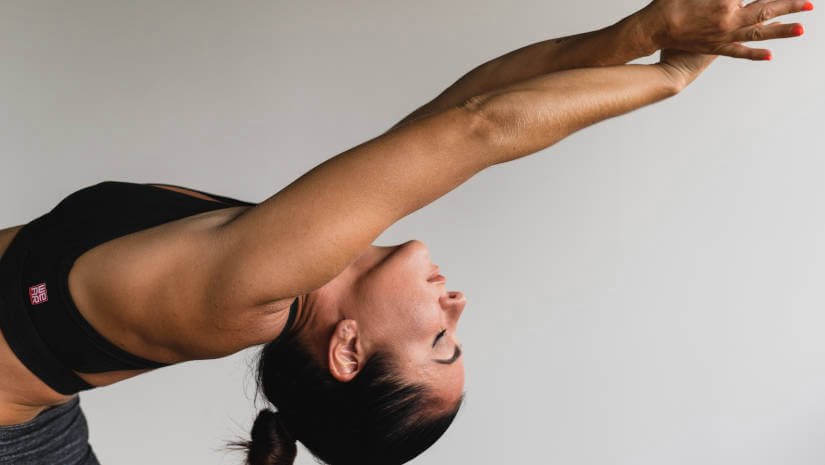 woman on yoga class