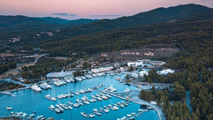 Yacht marina in dusk