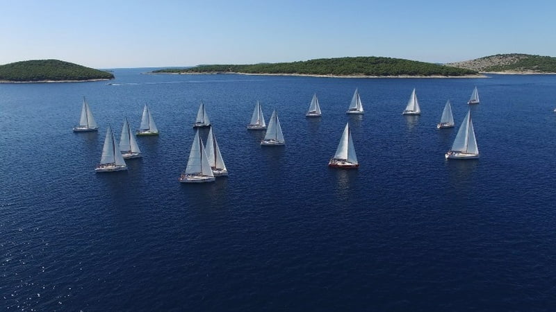 Regatta boats on the sea