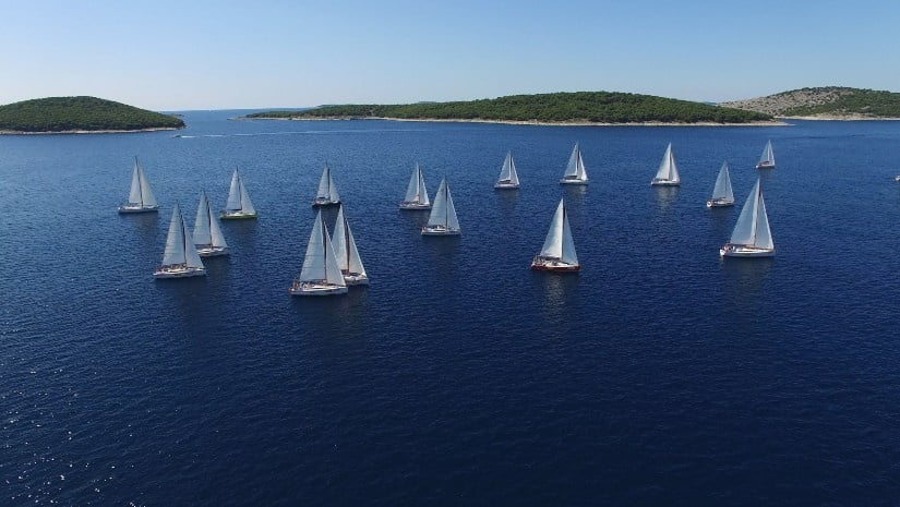 Regatta boats on the sea