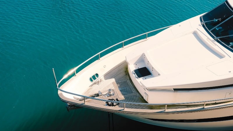 White yacht on the sea