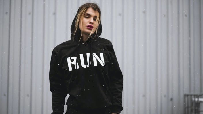 girl in a black hoodie