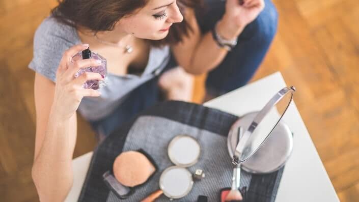 Girl perfume makeup