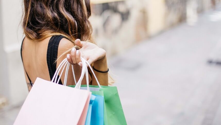 Girl carrying shopping bags