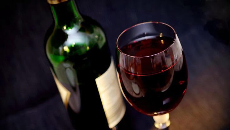 Glass of red wine