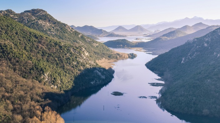 Stunning view at Lake Skadar and nature around it.