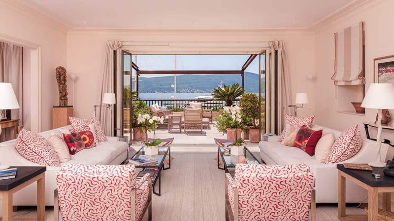 View of luxury pink living room