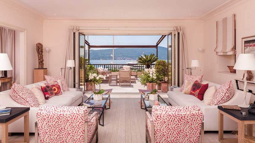 View of luxury pink living room
