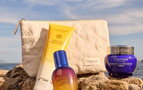 cosmetics products on the rock