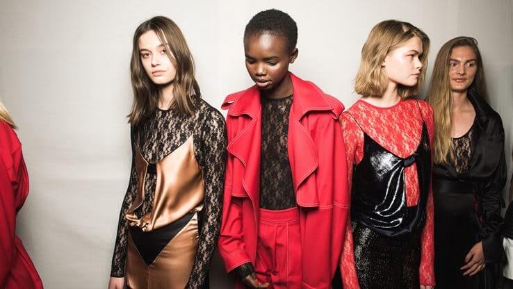 models posing in the backstage