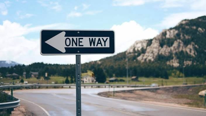 A traffic sign on the road
