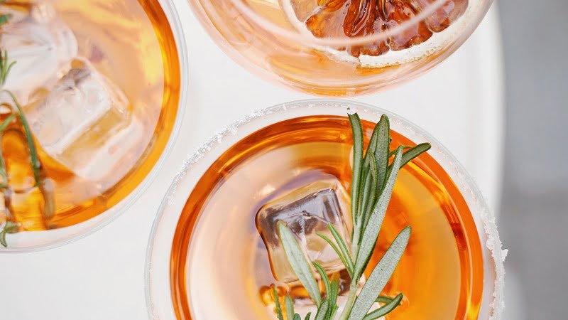 Orange cocktail with garnish