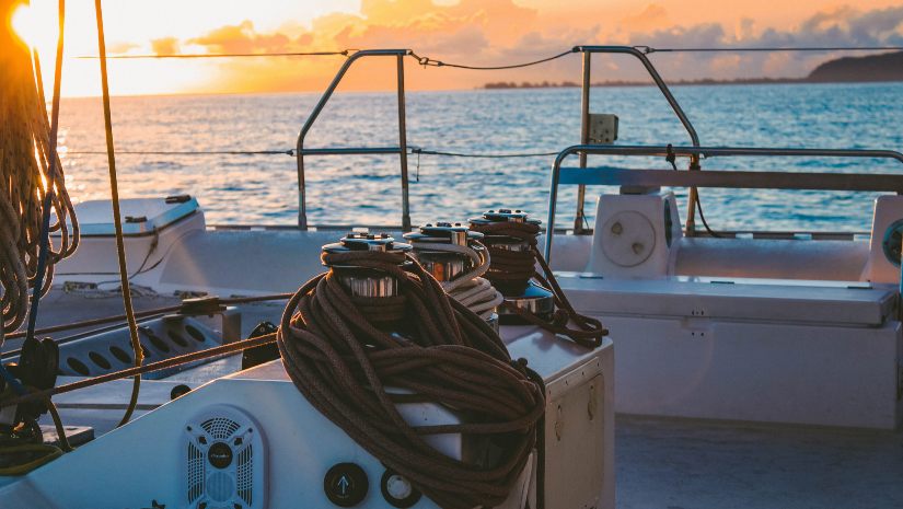 A yacht deck on the sun