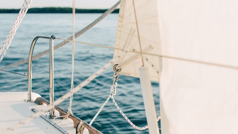 Part of sail boat