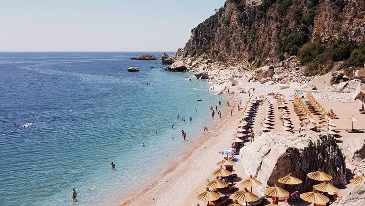 Sandy beach in Montenegro