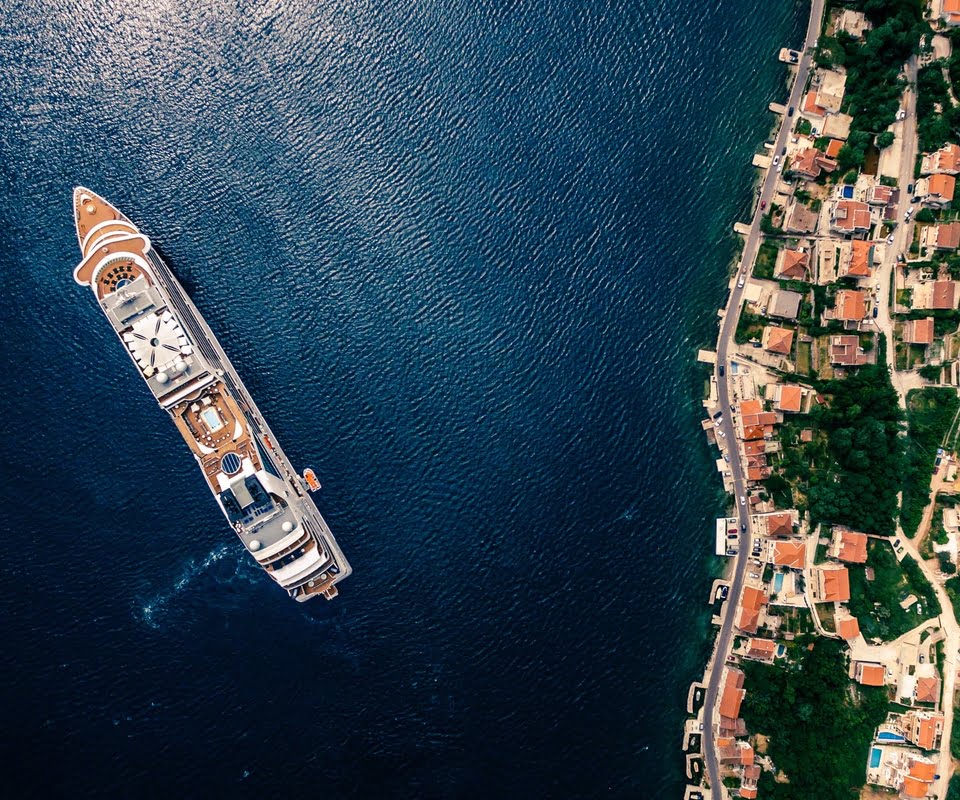 Boat coasting the Montenegro coast