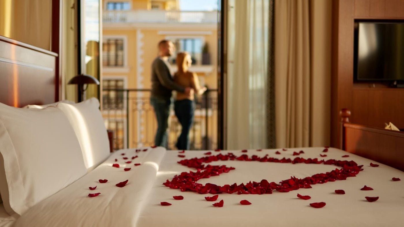 Bed covered with flowers