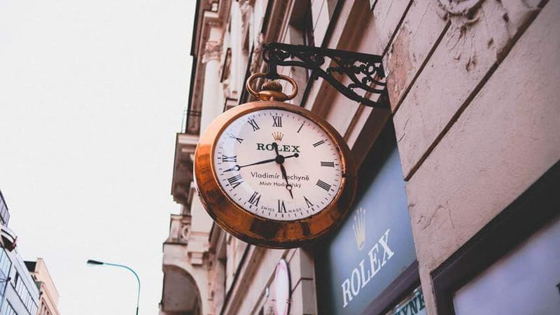 Rolex logo above the store