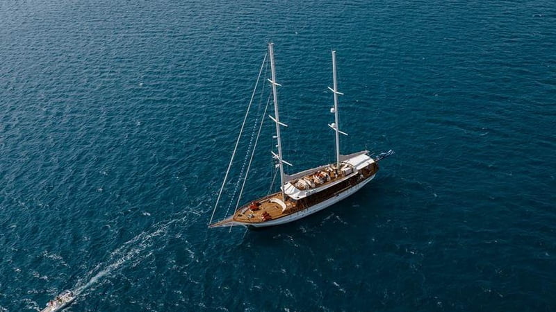 Sailboat deep blue sea