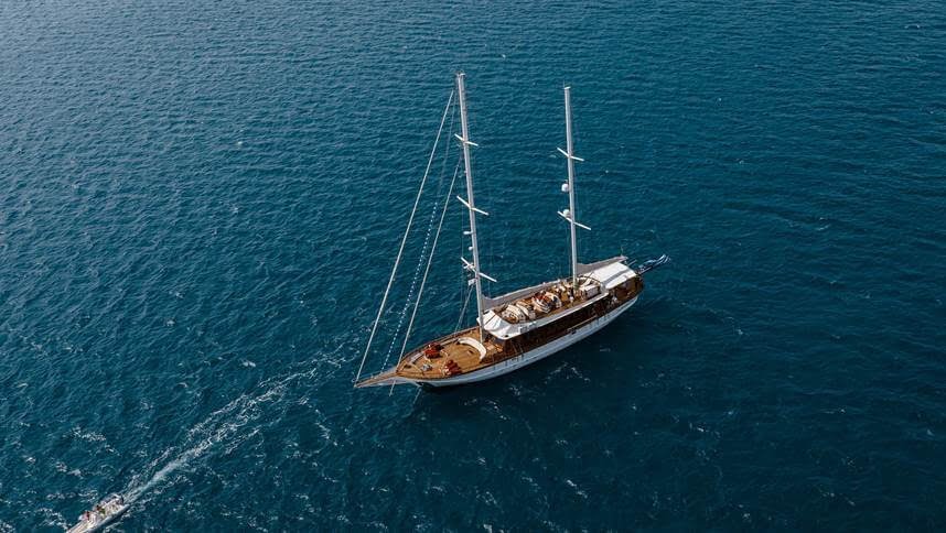 Sailboat deep blue sea
