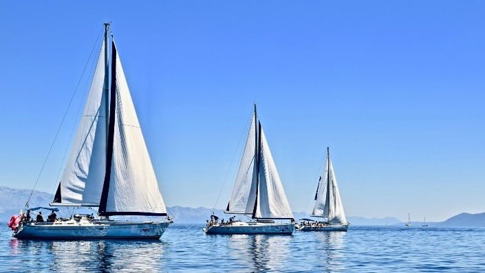 sailing boats on the sea