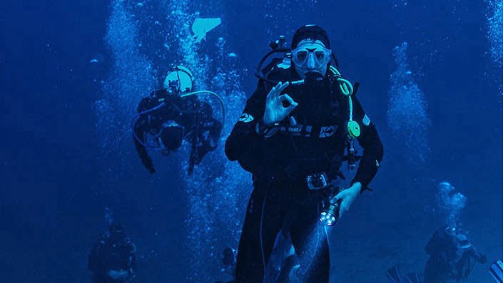 scuba divers underwater