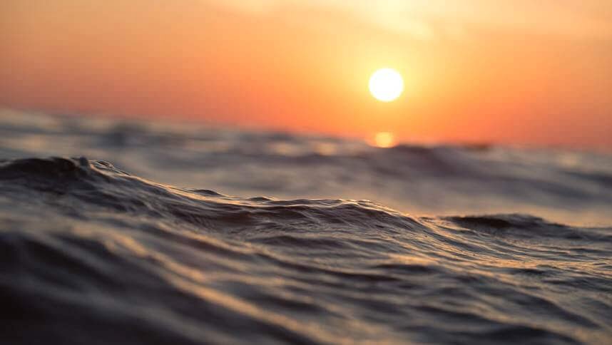 Sunset in the background