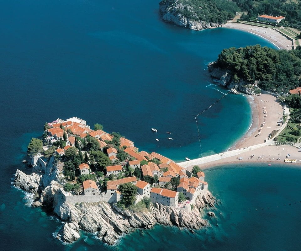 Aerial view of Montenegro beach